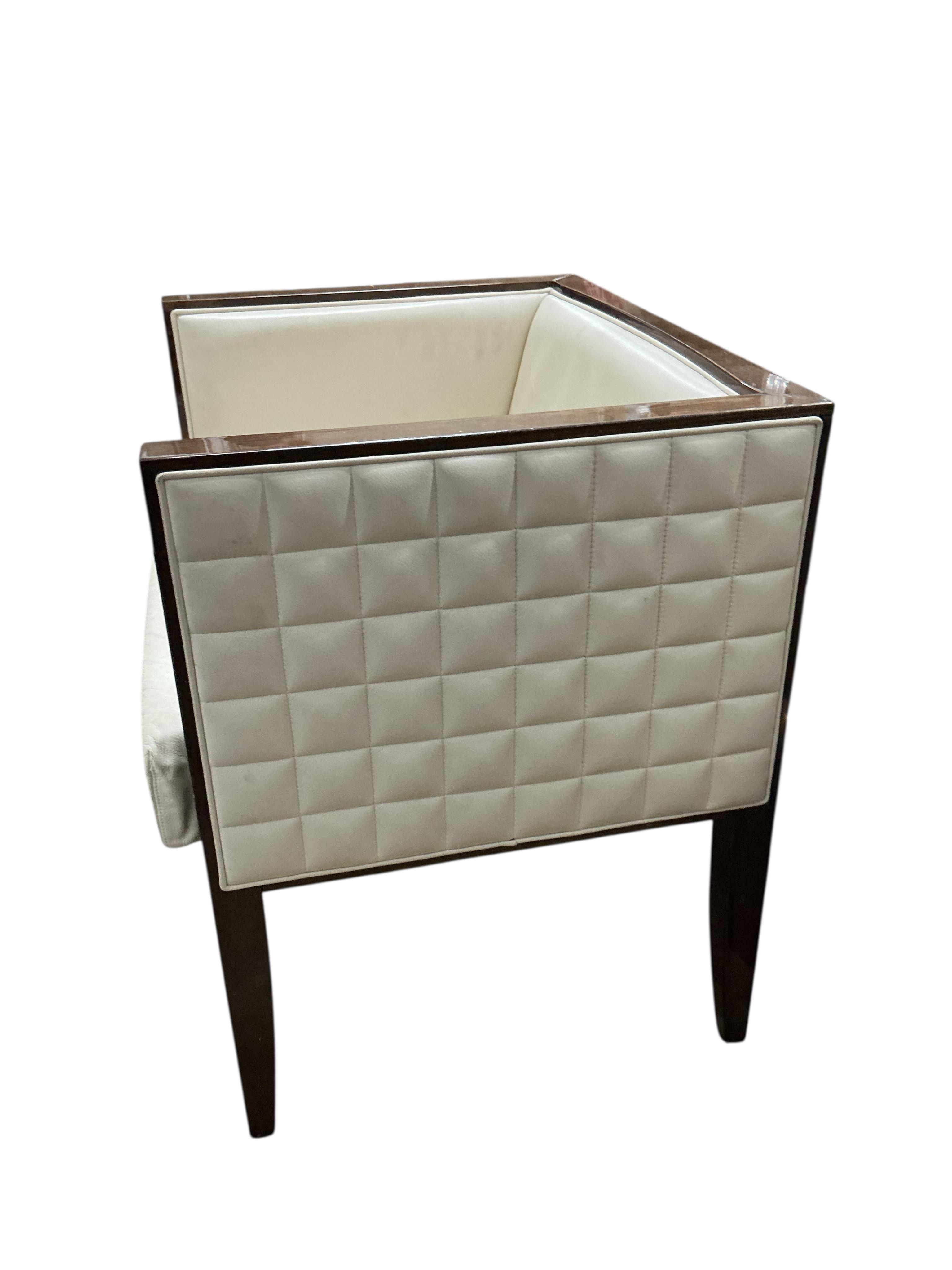 A Contemporary Costantini Pietro Italian “Yale” side chair with ivory quilted Ultrasuede beech frame, width 68cm, depth 58cm, height 72cm
